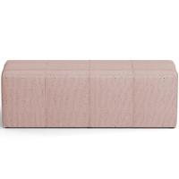 Kit Cabeceira Cama Box Casal 140cm Com Calçadeira Roma W01 Linho Rosê - Lyam - 10