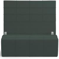 Kit Cabeceira Cama Box King 195cm Com Calçadeira Roma W01 Suede Verde Musgo - Lyam - 1