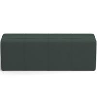 Kit Cabeceira Cama Box King 195cm Com Calçadeira Roma W01 Suede Verde Musgo - Lyam