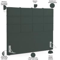 Kit Cabeceira Cama Box King 195cm Com Calçadeira Roma W01 Suede Verde Musgo - Lyam - 8