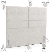 Cabeceira Cama Box Casal 140 Cm Roma W01 Linho Champagne - Lyam