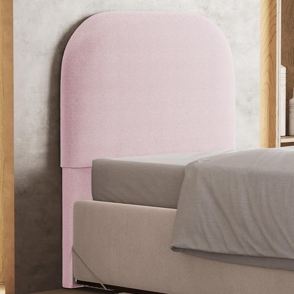 Cabeceira Cama Box 100cm Orgânica Lanna W01 Bouclê Rosê - Lyam Decor - 2