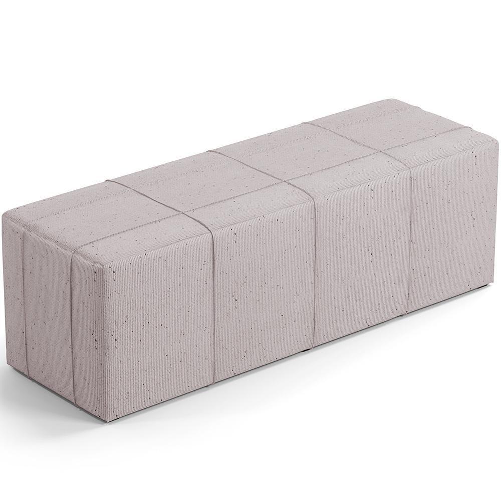 Kit Cabeceira Cama Box Queen 160cm Com Calçadeira Roma W01 Linho Bege - Lyam - 4