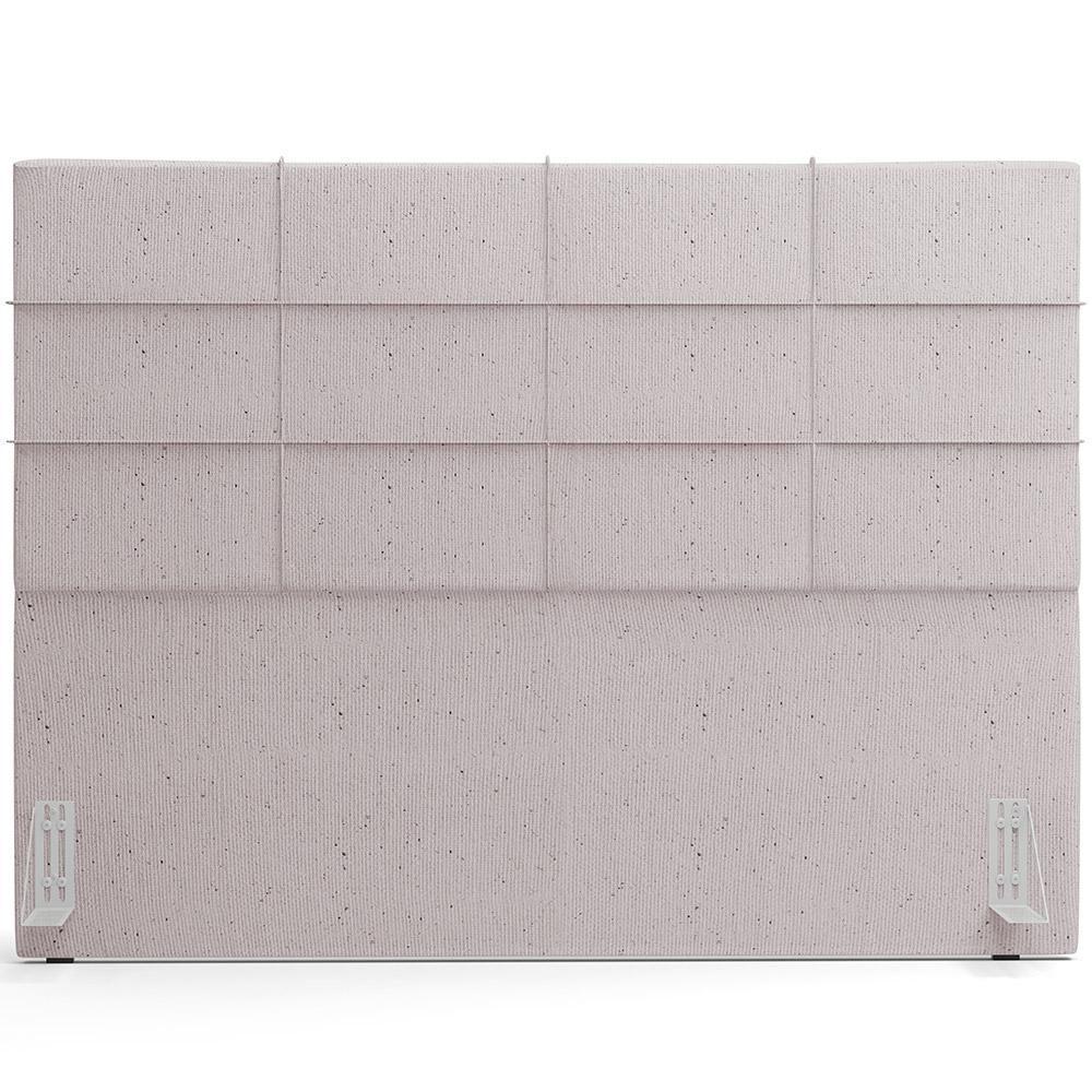 Kit Cabeceira Cama Box Queen 160cm Com Calçadeira Roma W01 Linho Bege - Lyam - 9
