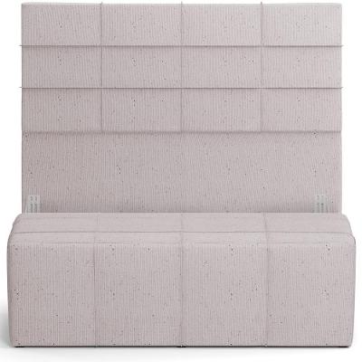 Kit Cabeceira Cama Box Queen 160cm Com Calçadeira Roma W01 Linho Bege - Lyam