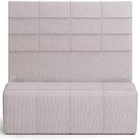 Kit Cabeceira Cama Box Queen 160cm Com Calçadeira Roma W01 Linho Bege - Lyam - 1