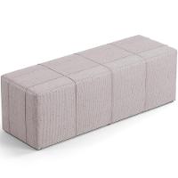 Kit Cabeceira Cama Box Queen 160cm Com Calçadeira Roma W01 Linho Bege - Lyam