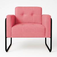 Poltrona Sala Industrial Alta Tubo Preto Elisa Suede D03 - D'rossi Cor Rose - 2