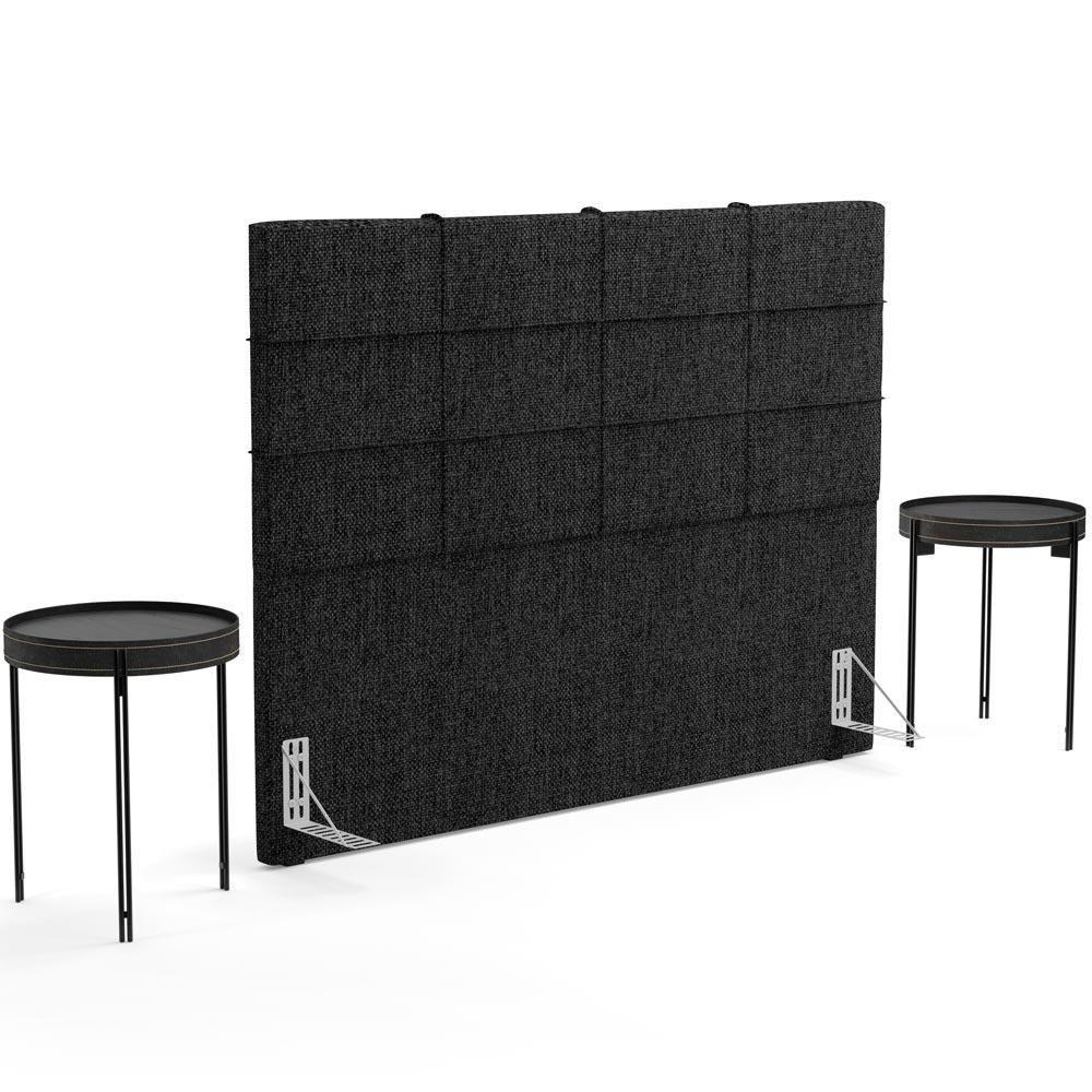 Cabeceira Cama Box Casal 140 Cm Roma W01 Linho Chumbo - Lyam - 7