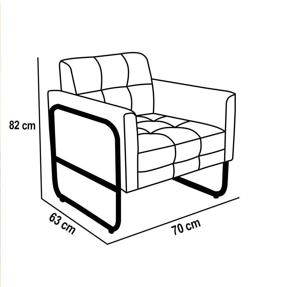 Poltrona Sala Industrial Alta Tubo Dourado Elisa Bouclê Pistache D03 - D'rossi - 4