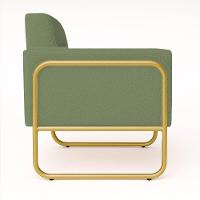 Poltrona Sala Industrial Alta Tubo Dourado Elisa Bouclê Pistache D03 - D'rossi - 6