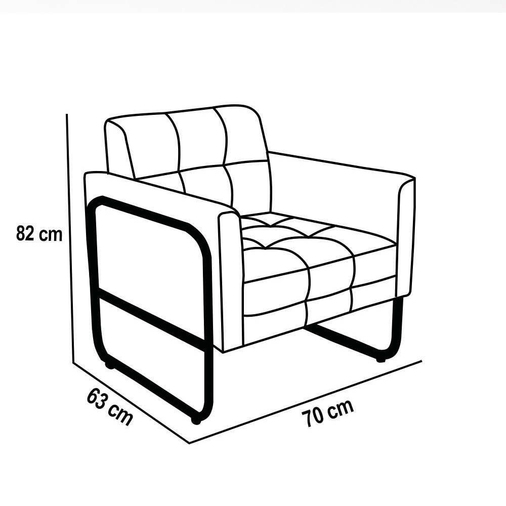 Poltrona Sala Industrial Alta Tubo Dourado Elisa Bouclê D03 - D'rossi Cor Rose - 4