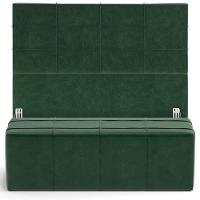 Kit Cabeceira Cama Box Queen 160cm Com Calçadeira Roma W01 Couríssimo Verde - Lyam - 1