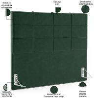 Kit Cabeceira Cama Box Queen 160cm Com Calçadeira Roma W01 Couríssimo Verde - Lyam - 5