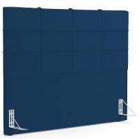 Kit Cabeceira Cama Box Casal 140cm Com Calçadeira Roma W01 Suede Azul Marinho - Lyam - 3