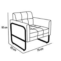 Poltrona Sala Industrial Alta Tubo Dourado Kit 2 Elisa Sintético Grafite D03 - D'rossi