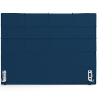 Kit Cabeceira Cama Box Queen 160cm Com Calçadeira Roma W01 Suede Azul Marinho - Lyam - 9