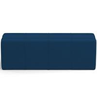 Kit Cabeceira Cama Box Queen 160cm Com Calçadeira Roma W01 Suede Azul Marinho - Lyam - 10