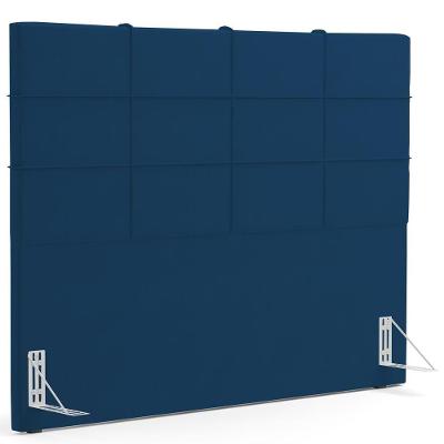 Cabeceira Cama Box Casal 140 Cm Roma W01 Suede Azul Marinho - Lyam