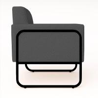 Poltrona Sala Industrial Alta Tubo Preto Kit 2 Elisa Bouclê Grafite D03 - D'rossi - 7