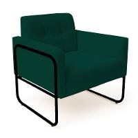 Poltrona Sala Industrial Alta Tubo Preto Elisa Bouclê Verde D03 - D'rossi - 5