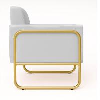 Poltrona Sala Industrial Alta Tubo Dourado Kit 2 Elisa Veludo D03 - D'rossi Cor Cinza - 7