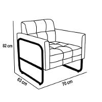 Poltrona Sala Industrial Alta Tubo Dourado Kit 2 Elisa Sintético D03 - D'rossi Cor Bege