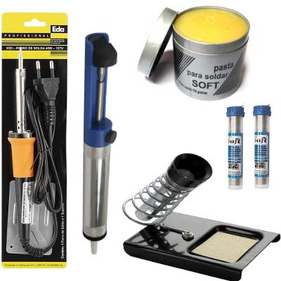 Kit Ferramentas Ferro Solda Tubetes Sugador Suporte 220V 60W