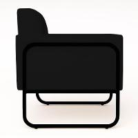 Poltrona Sala Industrial Alta Tubo Preto Kit 2 Elisa Sintético Preto D03 - D'rossi - 7