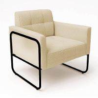 Poltrona Sala Industrial Alta Tubo Preto Kit 2 Elisa Linho Bege D03 - D'rossi - 6