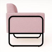 Poltrona Sala Industrial Alta Tubo Preto Elisa Bouclê D03 - D'rossi Cor Rose - 6