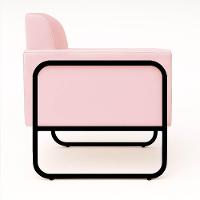 Poltrona Sala Industrial Alta Tubo Preto Kit 2 Elisa Suede D03 - D'rossi Cor Rosa Bebê - 7