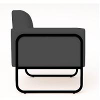 Poltrona Sala Industrial Alta Tubo Preto Kit 2 Elisa Sintético Grafite D03 - D'rossi - 7