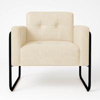 Poltrona Sala Industrial Alta Tubo Preto Kit 2 Elisa Veludo D03 - D'rossi Cor Bege - 5