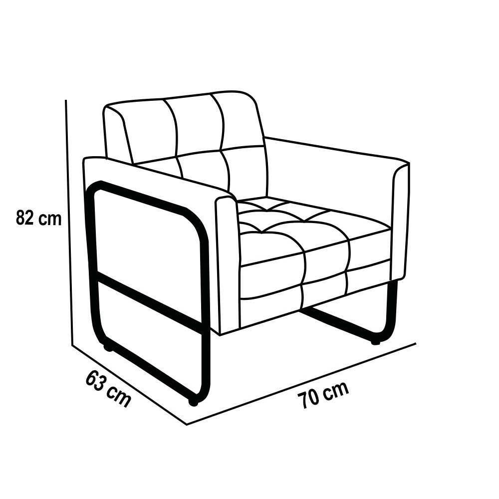 Poltrona Sala Industrial Alta Tubo Preto Elisa Bouclê D03 - D'rossi Cor Mostarda - 4