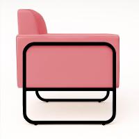 Poltrona Sala Industrial Alta Tubo Preto Kit 2 Elisa Suede D03 - D'rossi Cor Rose - 7