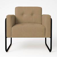 Poltrona Sala Industrial Alta Tubo Preto Kit 2 Elisa Suede D03 - D'rossi Cor Marrom Rato - 5