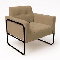 Poltrona Sala Industrial Alta Tubo Preto Kit 2 Elisa Suede D03 - D'rossi Cor Marrom Rato - 6