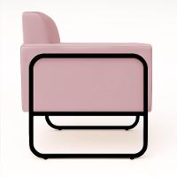 Poltrona Sala Industrial Alta Tubo Preto Kit 2 Elisa Veludo D03 - D'rossi Cor Rose - 7