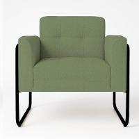 Poltrona Sala Industrial Alta Tubo Preto Elisa Bouclê Pistache D03 - D'rossi - 2