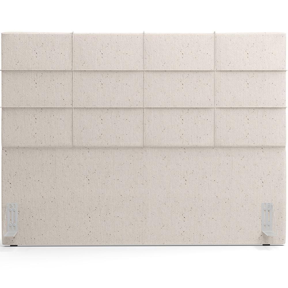 Kit Cabeceira Cama Box King 195cm Com Calçadeira Roma W01 Linho Cru - Lyam - 9