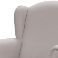 Poltrona De Amamentação Com Balanço E Puff Elisa P02 Linho - Lyam Decor Linho Cinza Escuro - 9