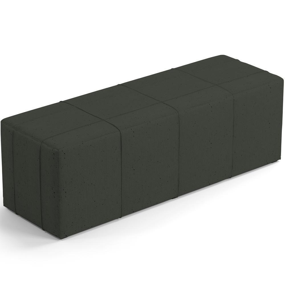 Kit Cabeceira Cama Box Queen 160cm Com Calçadeira Roma W01 Linho Verde Musgo - Lyam - 4