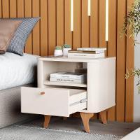 Mesa De Cabeceira Aruma Slim Com Cantos Arredondados Off White - 5