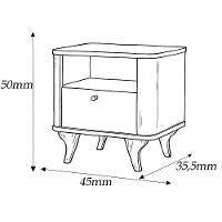 Mesa De Cabeceira Aruma Slim Com Cantos Arredondados Off White - 6