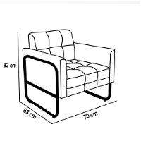 Poltrona Sala Industrial Alta Tubo Dourado Kit 2 Elisa Sintético Cinza D03 - D'rossi - 5