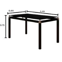 Conjunto Mesa De Jantar Com 6 Cadeiras 151 Malva Tampo Vidro 140cm Sf Preto Assento Platina - Combo Stock - 5