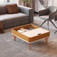Mesa De Centro Aruma Com Cantos Arredondados Off White Com Nature - 2