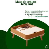 Mesa De Centro Aruma Com Cantos Arredondados Off White Com Nature - 3
