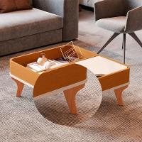 Mesa De Centro Aruma Com Cantos Arredondados Off White Com Nature